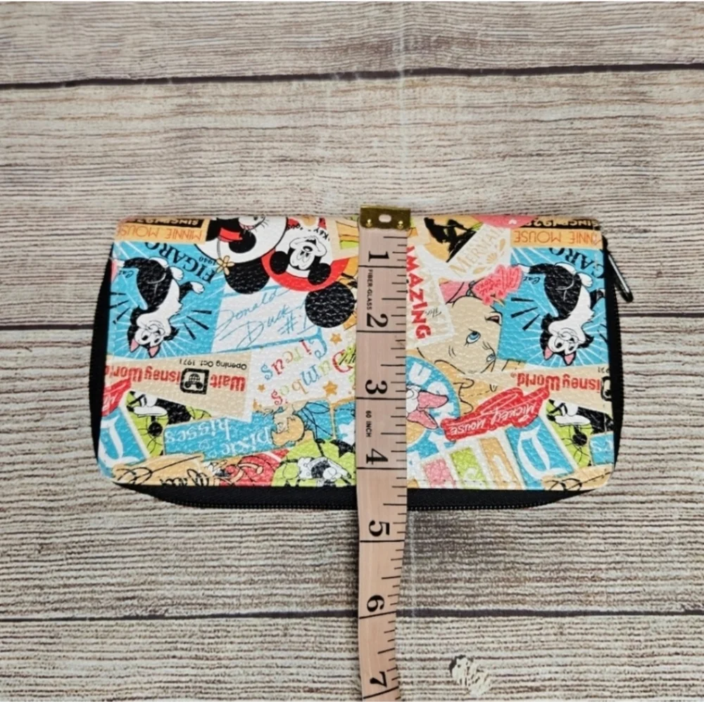 Disney Parks retro characters clutch zip around wallet